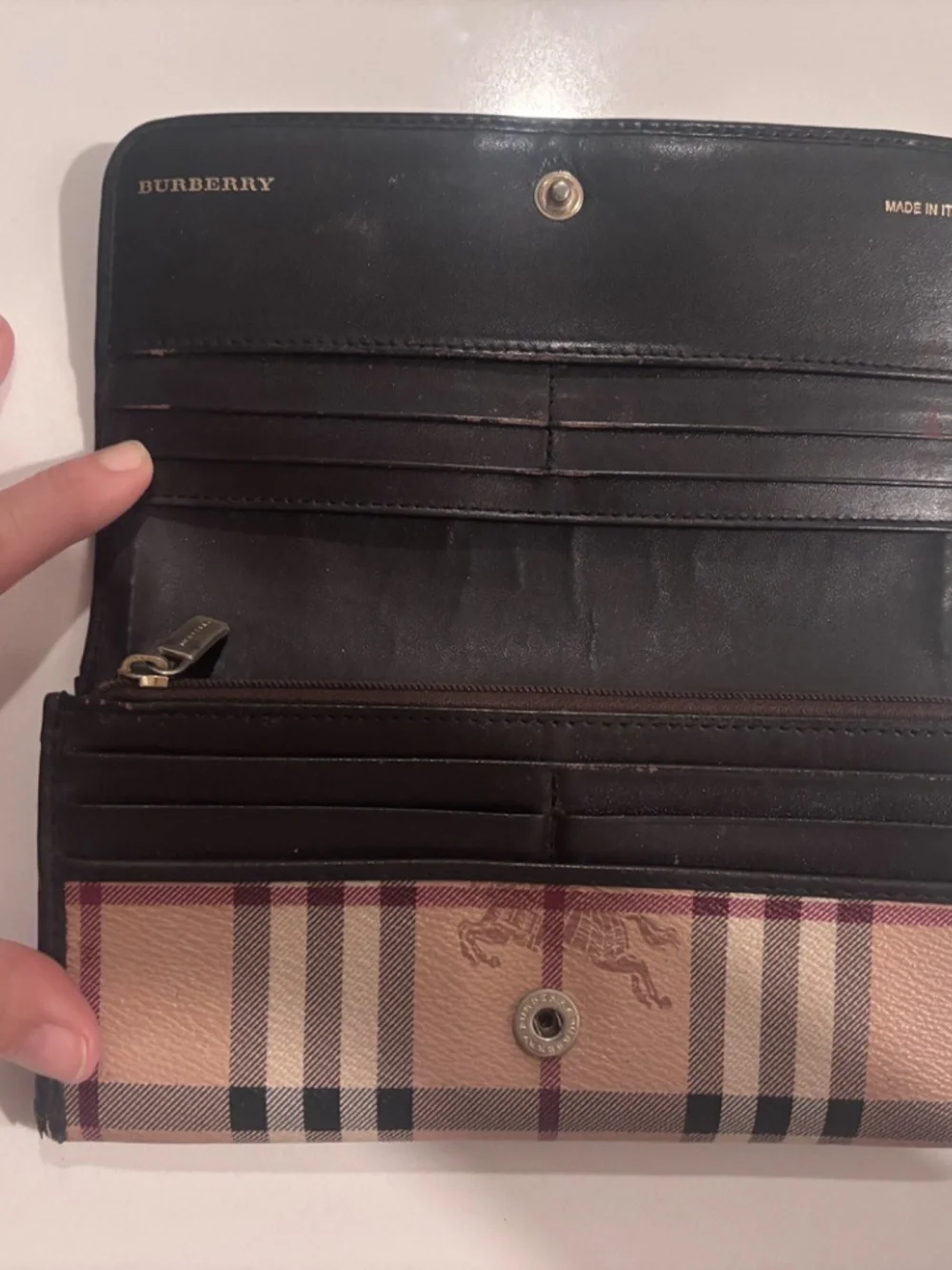 Authentic Burberry Signature Haymarket Hobo with matching Burberry wallet